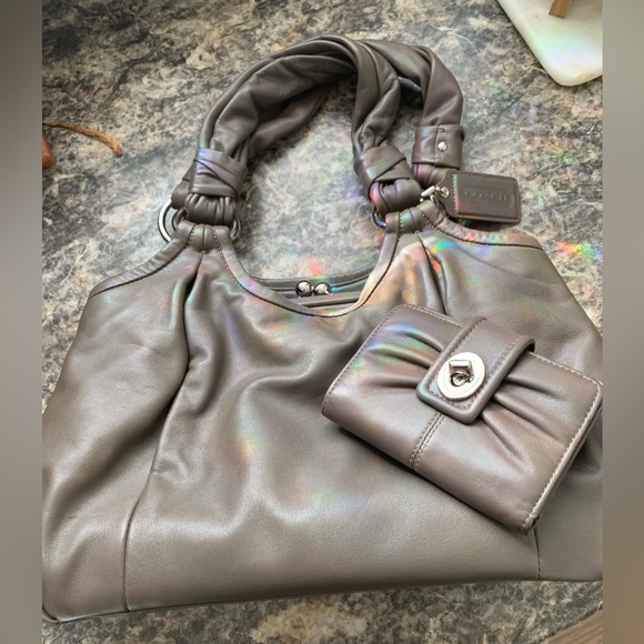 Coach Taupe Handbag & Wallet - Picture 2 of 10